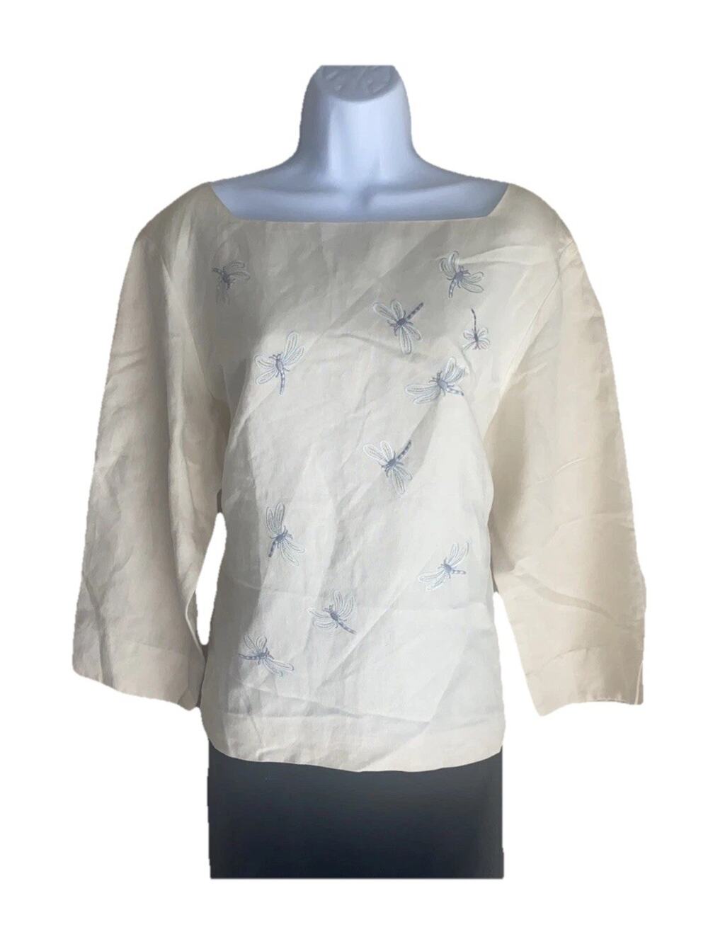 VTG Jordan Plus 16W Boho White Embroidered Artsy Blouse Retro Coquette Fairycore